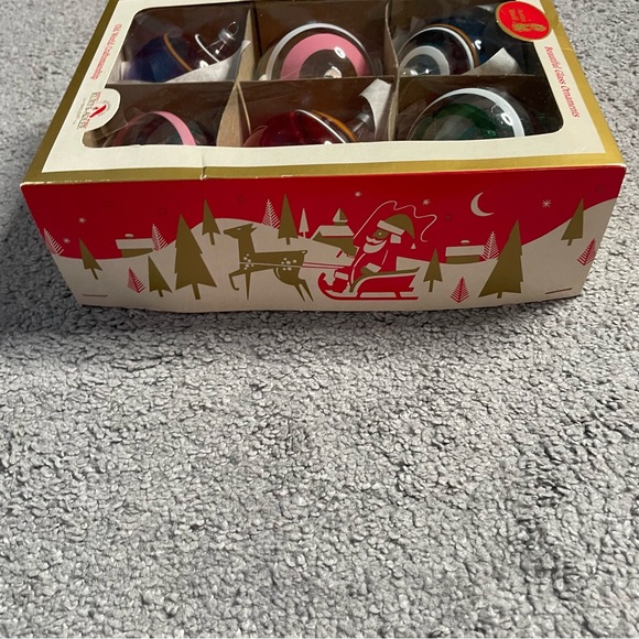 Vintage Kurt Adler Glass Striped Ornaments Hard To Find Christmas Holiday - Picture 4 of 13